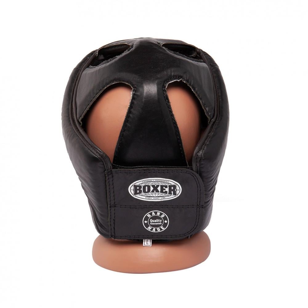 Шлем карате Boxer кожа 0,8-1 мм L Черный (2029-01BLK) - фото 2