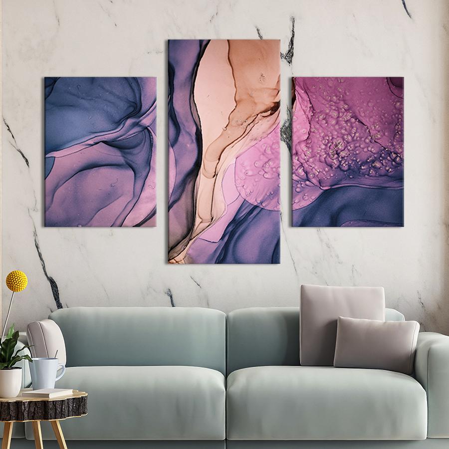 Картина для интерьера Многоцветная воздушная абстракция 66x40 см (54-32)