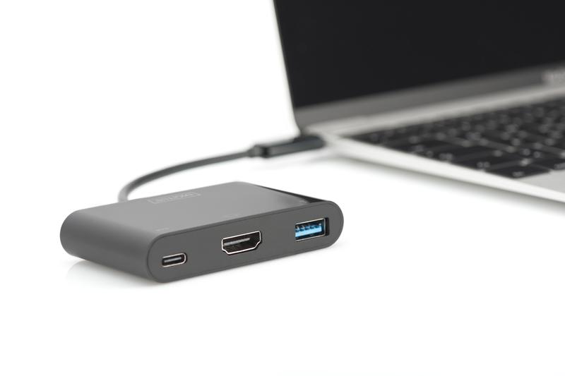Адаптер Digitus USB-C-HDMA 2xUSB Черный (ERC-DA-70855) - фото 2
