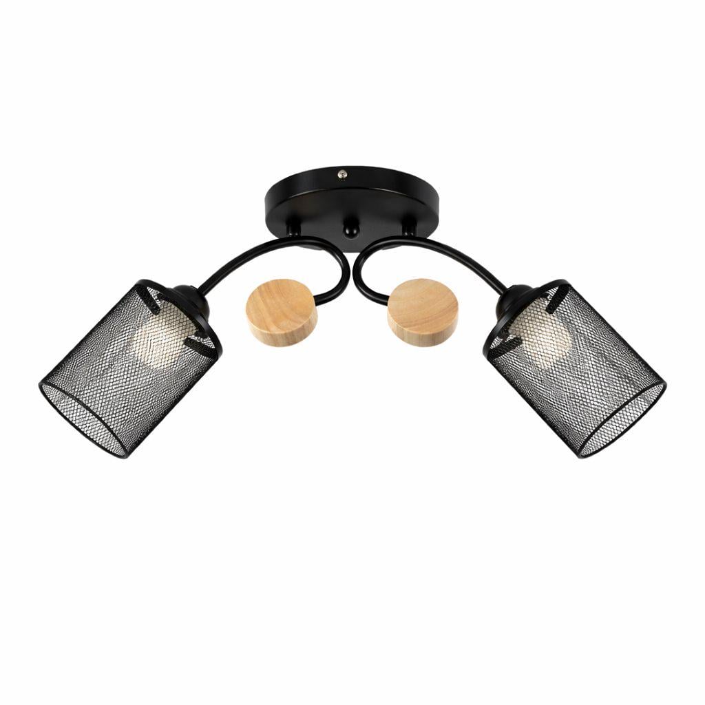 Потолочная люстра на 2 плафона Valeso XL25025-2 для спальни и коридора Черный (XL25025-2)