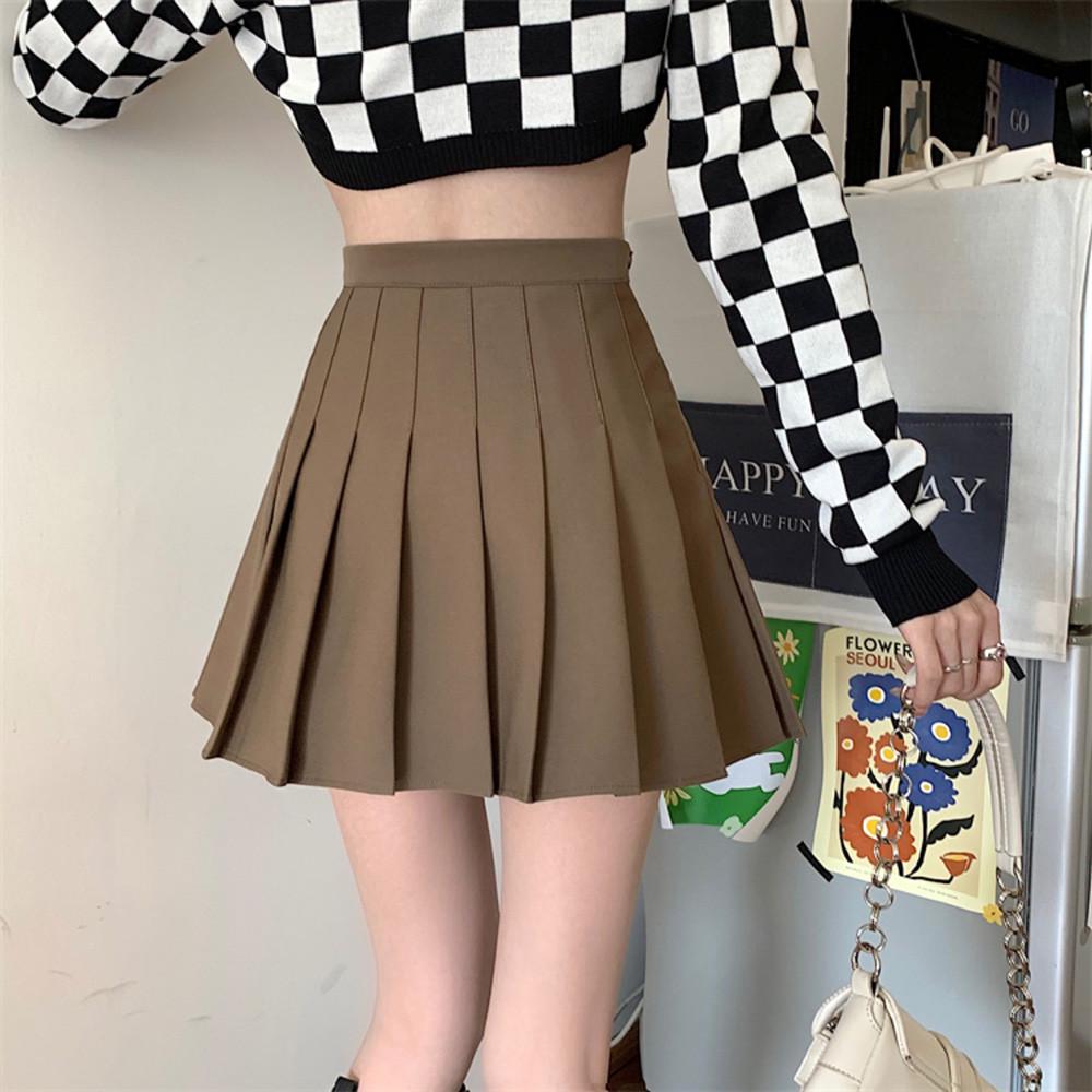 Спідниця зі складками M Коричневий (65130) - фото 5 Спідниця зі складками M Коричневий (65130) - фото 5