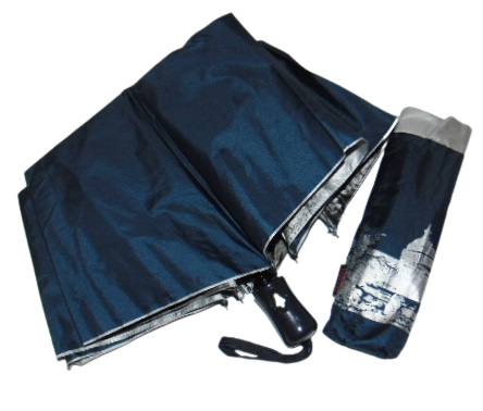 Зонт Toprain 480 однотонный с узором внутри полуавтомат Темно-синий (1650733274)