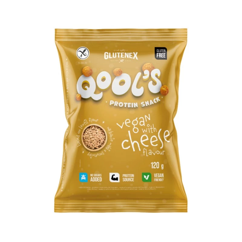 Снеки протеиновые без глютена со вкусом сыра Glutenex Qool`s 120 г (5901866006333)