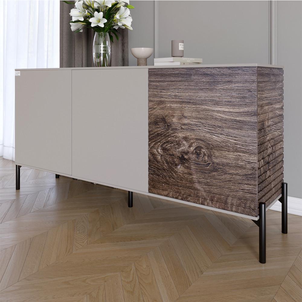 Комод закрытый в гостиную на черных металлических ножках Lion Грей 154x38x76,5 см Кашемир/Дерево (Lion-041783) Комод закрытый в гостиную на черных металлических ножках Lion Грей 154x38x76,5 см Кашемир/Дерево (Lion-041783)