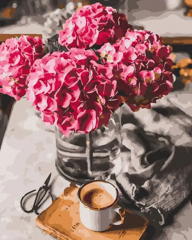 Картина по номерам Brushme Цветы и кофе 40x50 см (BRM45809)