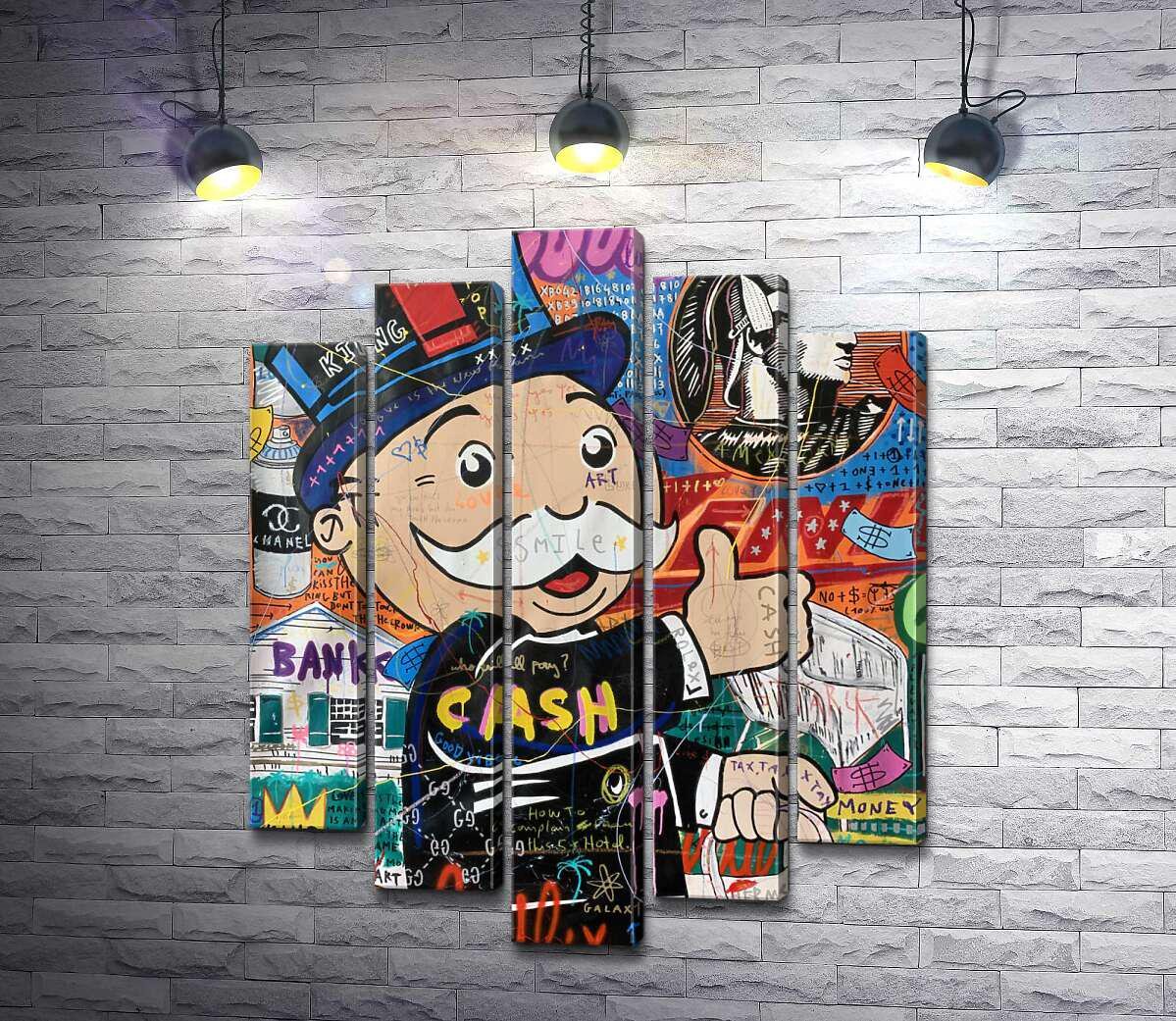 Модульная картина ArtPoster Банковская система Монополи (Monop Bank System) – Джисбар (Jisbar) 100x125 см Модуль №26 (000321)