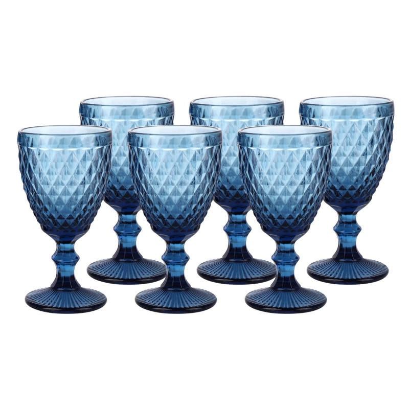 Набір келихів для вина Elodia Вінтаж 320 мл 6 шт. Синій Набір келихів для вина Elodia Вінтаж 320 мл 6 шт. Синій