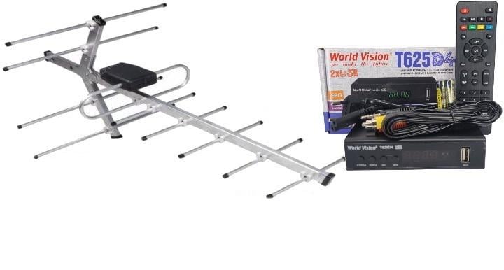 Тюнер World Vision T625D4+/антенна наружная Волна 1-06