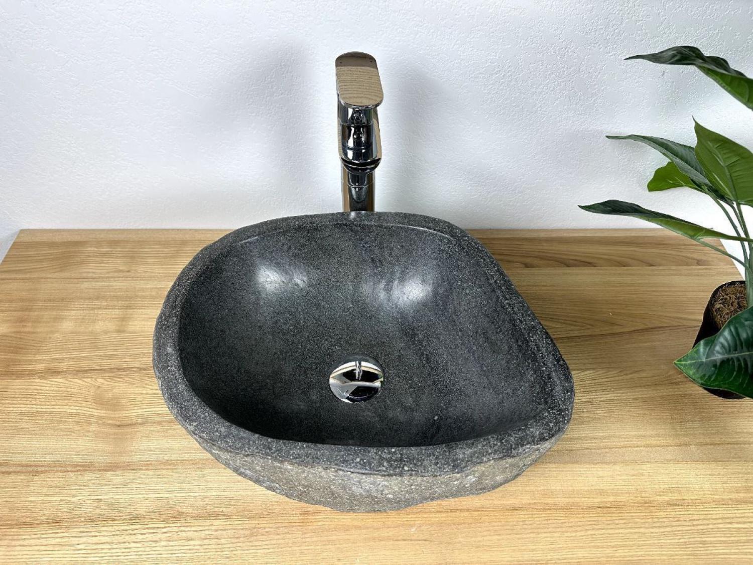 Раковина SpiritofStone накладная из речного камня 32,2 см (RS.7.2)