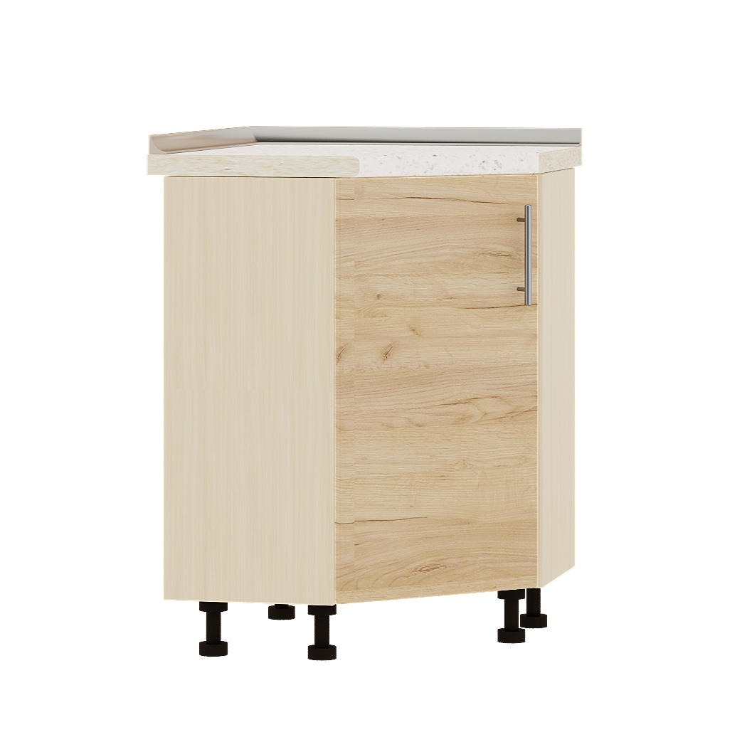 Шкаф нижний Эверест Оптима модуль угловой Низ Н70 80х80х85 см Дуб крафт золотой/Дуб Молочный (04272)