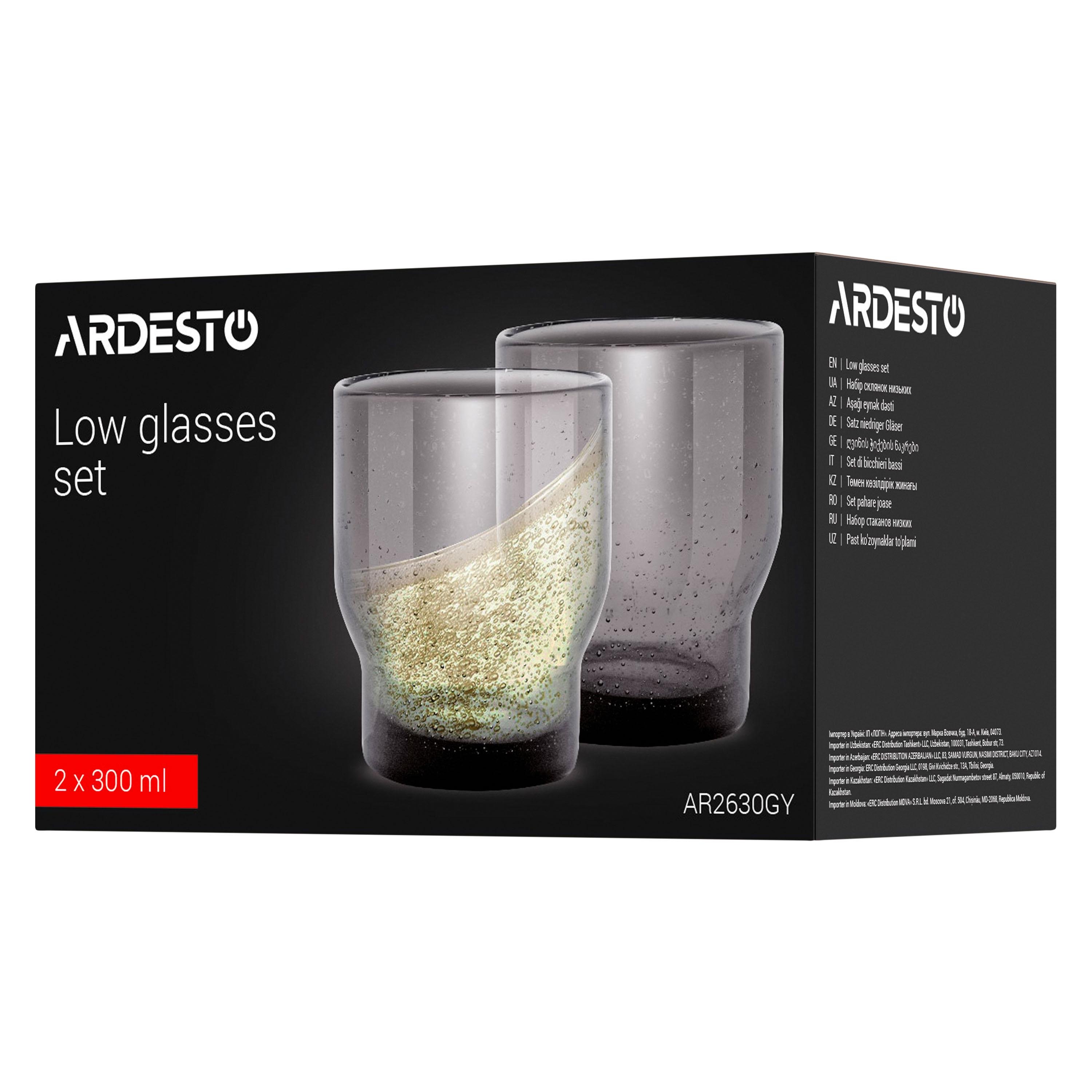 Набір склянок Ardesto Bubble 300 мл 2 шт. Прозоро-зелений (AR2630GY) - фото 4 Набір склянок Ardesto Bubble 300 мл 2 шт. Прозоро-зелений (AR2630GY) - фото 4