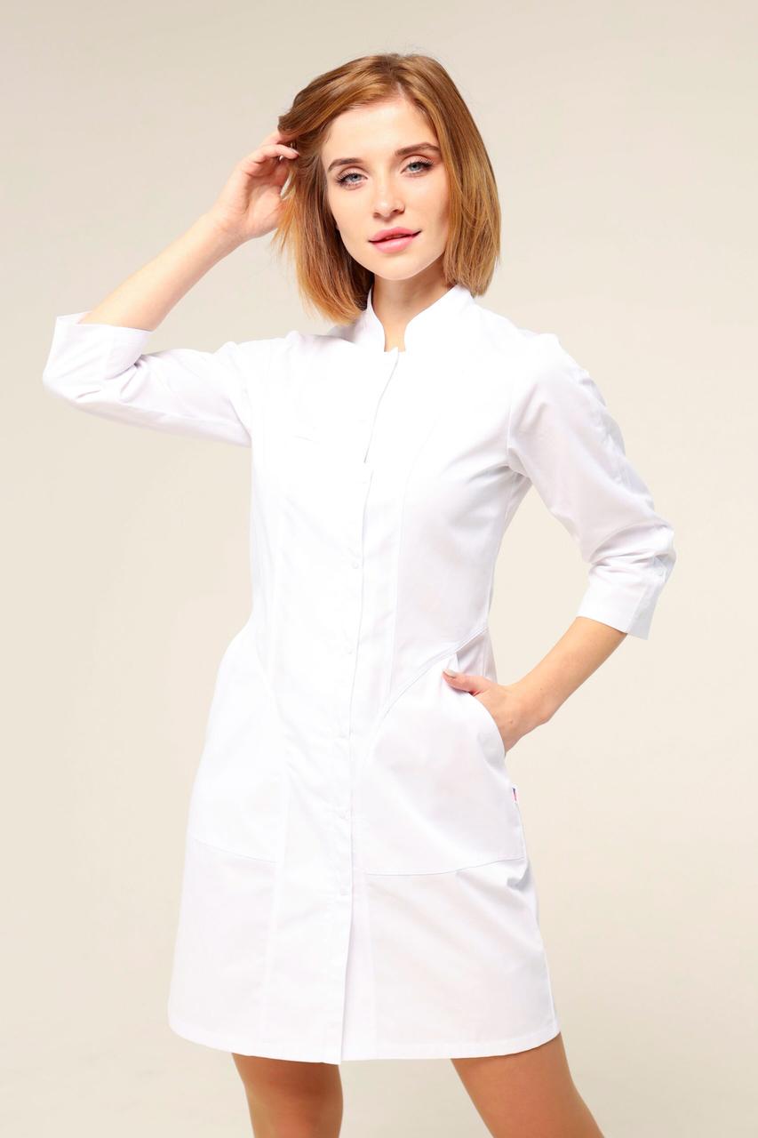 Халат TopLine Вирджиния рукав 3/4 р. 48 Белый (11934-(48) бел) - фото 2