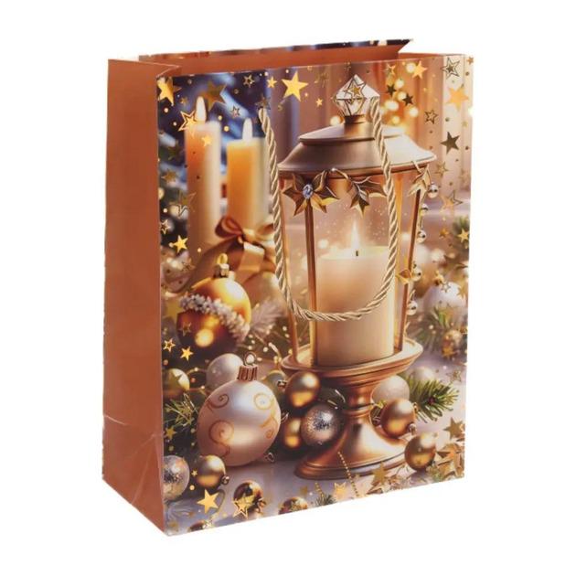 Пакет новогодний бумажный Christmas candles S 18x23x8 см (R33003-S)