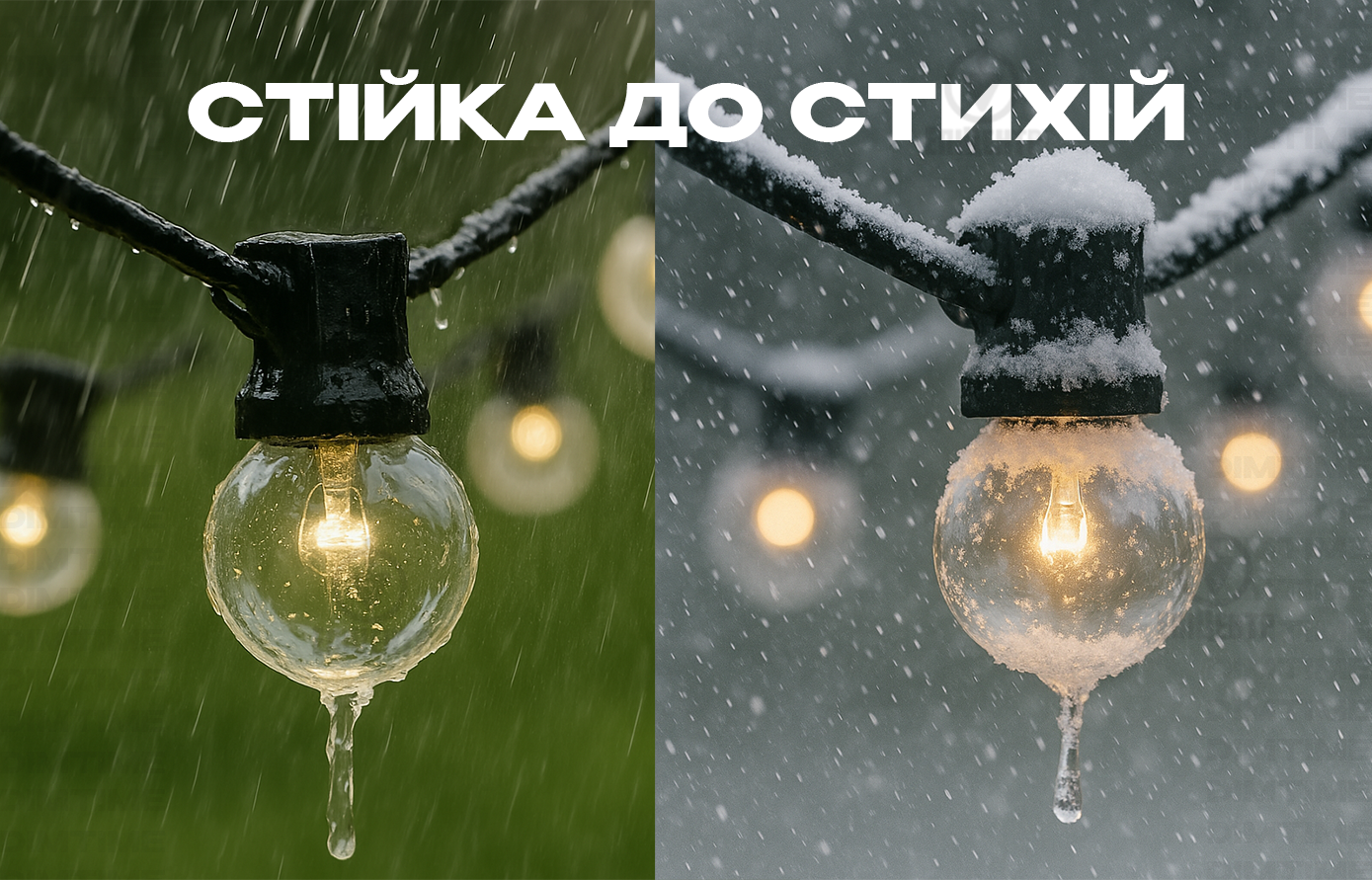 Гирлянда с прозрачными лампочками 220 V/10 м/40 LED последовательное подключение/теплый белый свет/для дома и улицы (700210) - фото 6