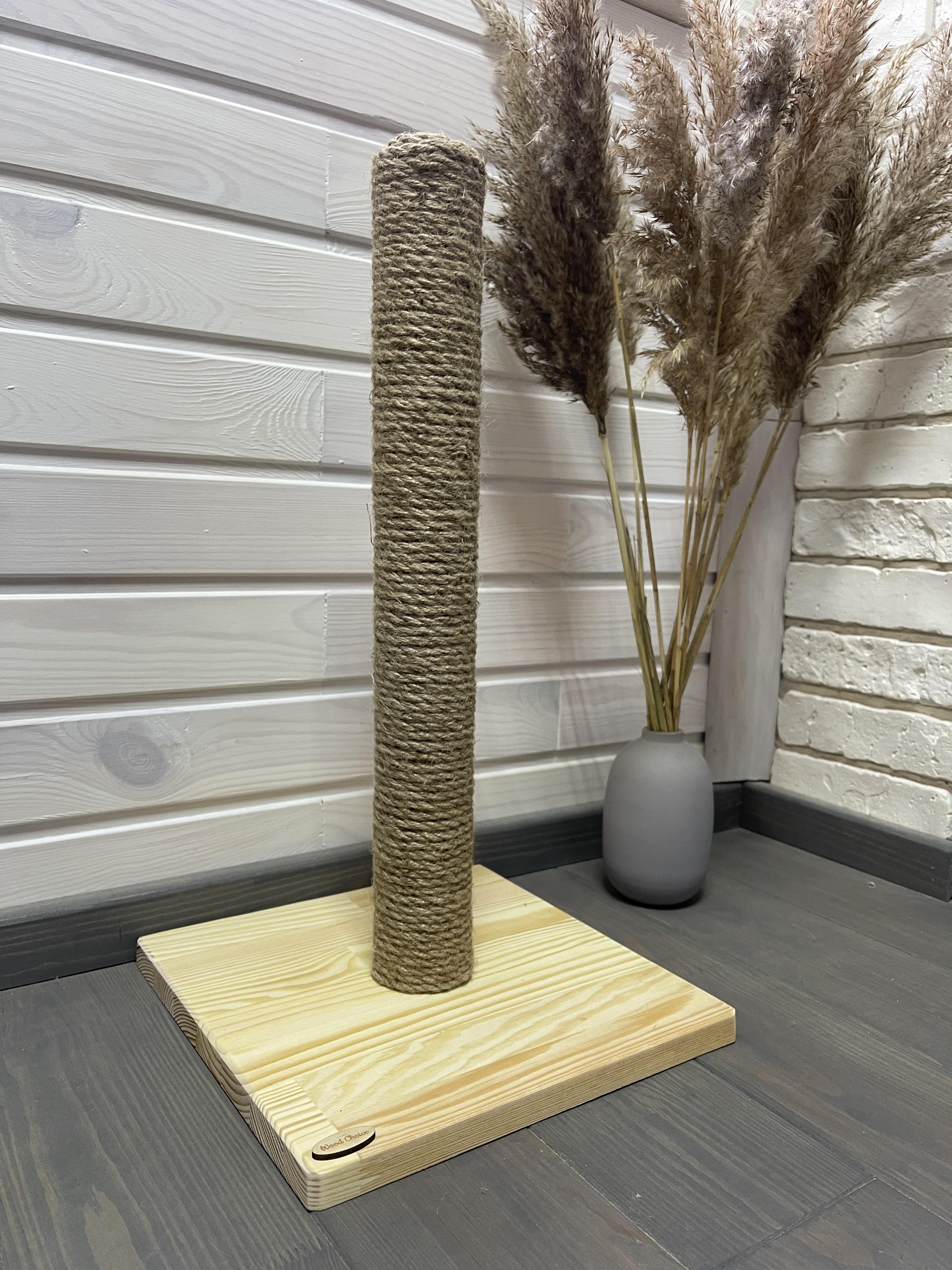 Когтеточка для кошек деревянная натуральная 30х30х55 (109) - фото 2 Когтеточка для кошек деревянная натуральная 30х30х55 (109) - фото 2