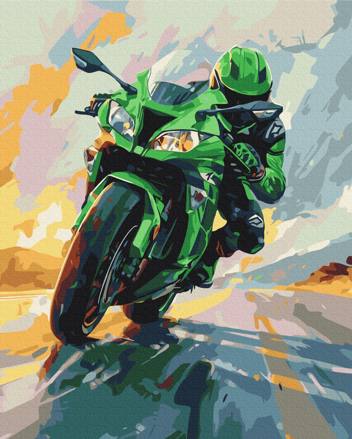 Картина по номерам Brushme Зеленая скорость 40x50 см (BS54126)