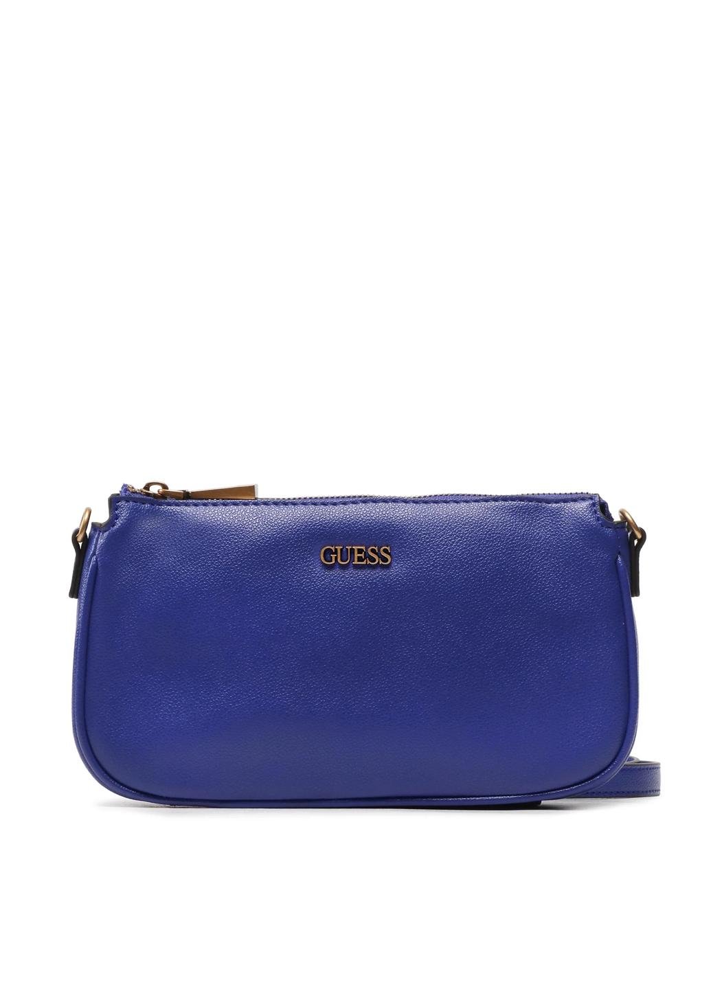 Сумка крос боді жіноча з еко шкіри GUESS NELL DOUBLE POUCH CROSSBODY HWVB8678700-VIO Синій