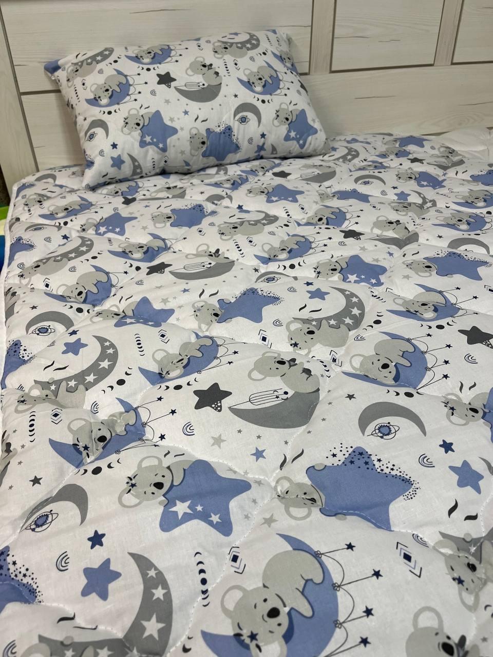 Набір ковдра та подушка 105х140/40х60 см Синій (Д-am-kid-nabir-001-02)