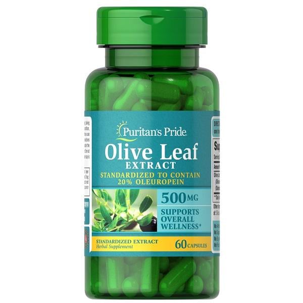 Натуральна добавка Puritan's Pride Olive Leaf Standardized Extract 500 mg 60 капс. (000020762)
