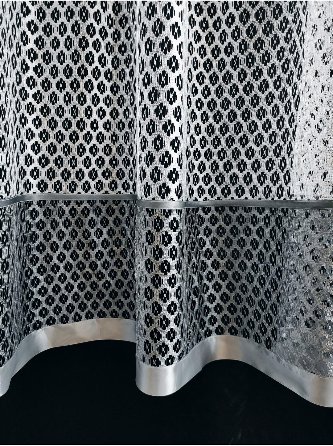 Гардина на кухню Лента сітка з ламбрекеном 290х165 см Білий з сірим (лс-02) - фото 2 Гардина на кухню Лента сітка з ламбрекеном 290х165 см Білий з сірим (лс-02) - фото 2