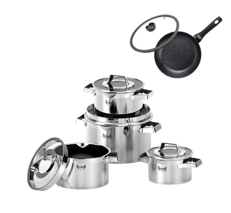 Набор кастрюль Krauff Moderne Schwarz со сковородой (55-333-411)