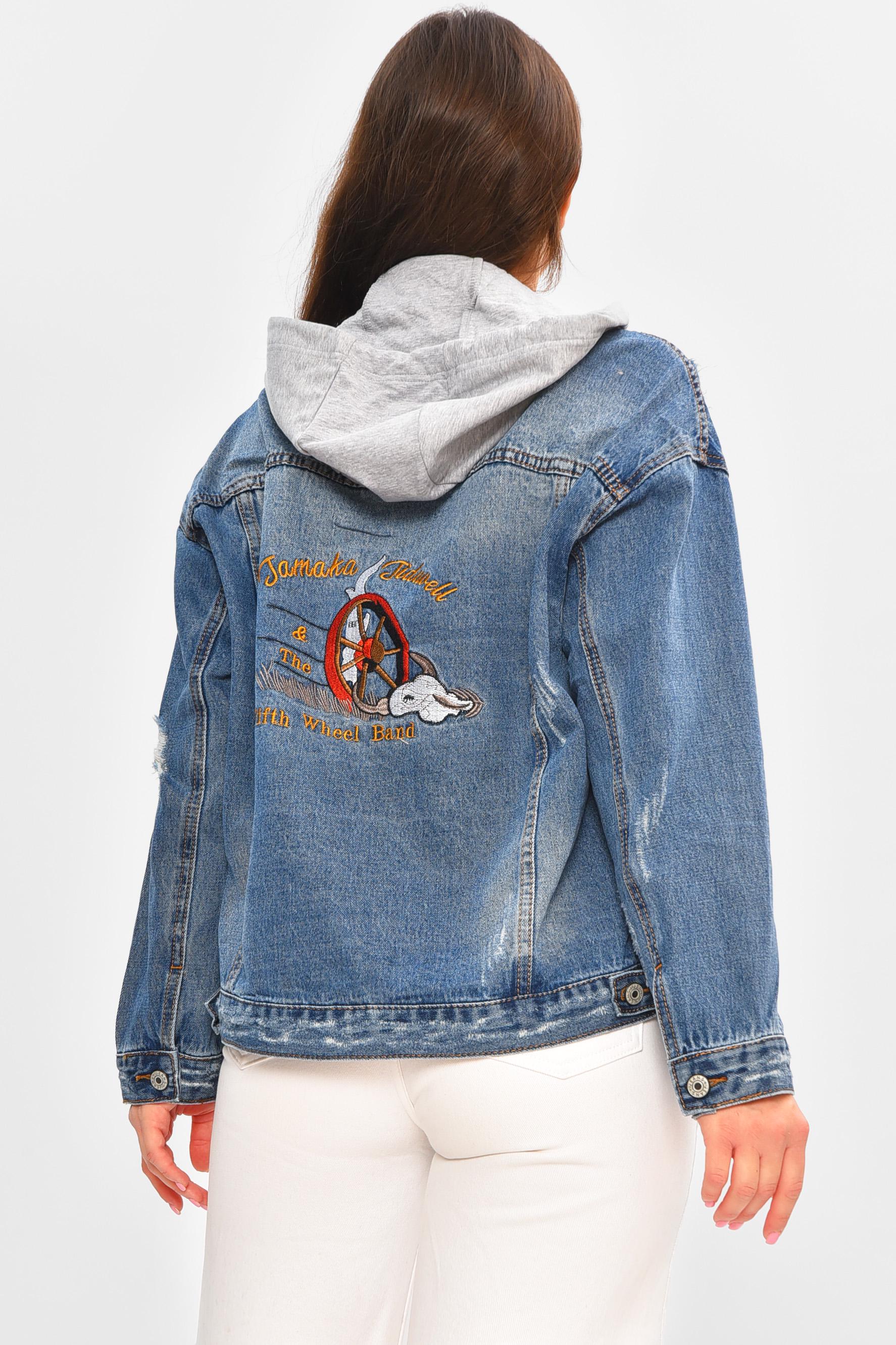 Куртка джинсова жіноча L Синій (207202) - фото 3 Куртка джинсова жіноча L Синій (207202) - фото 3