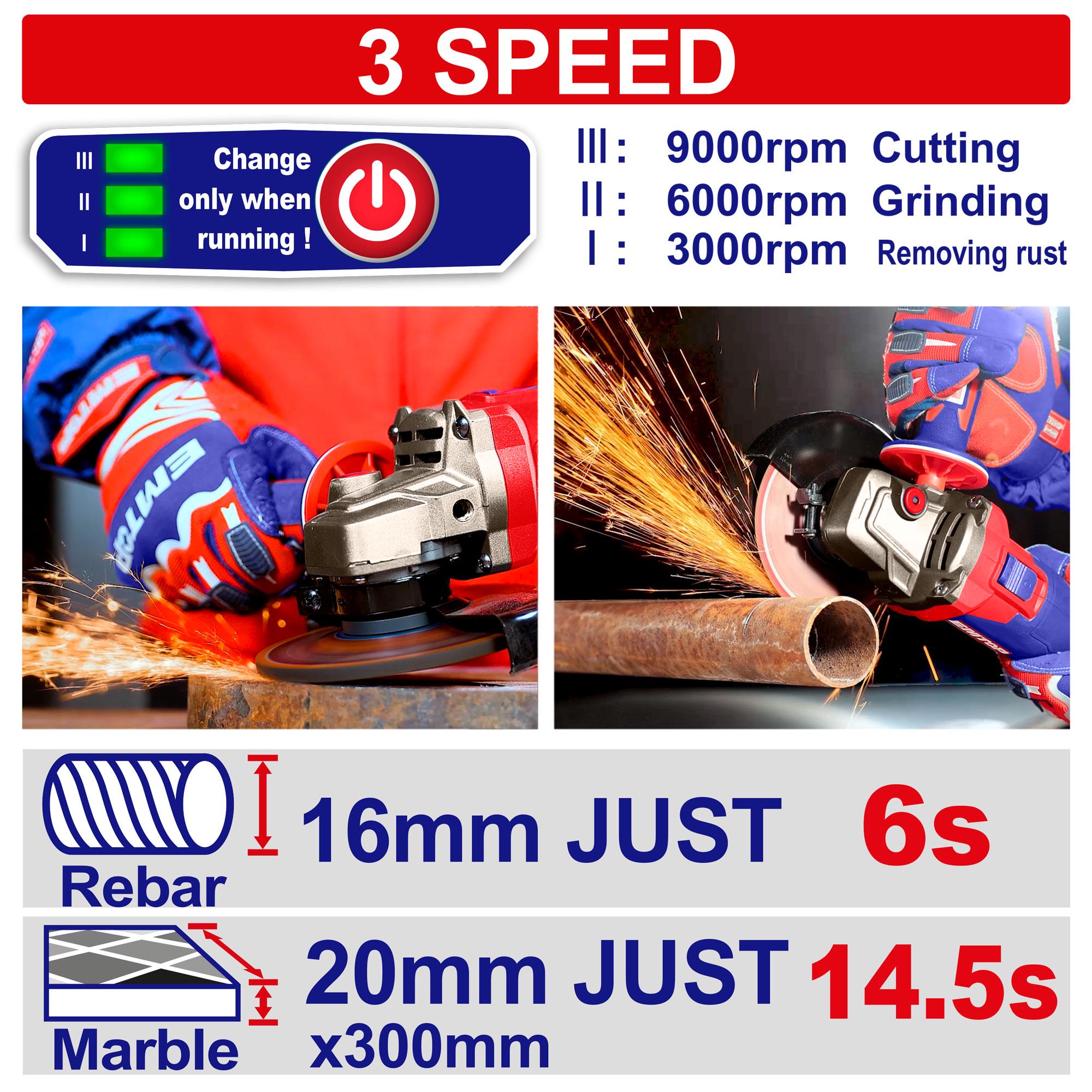 Болгарка аккумуляторная EMTOP ELAG4108112 - фото 2