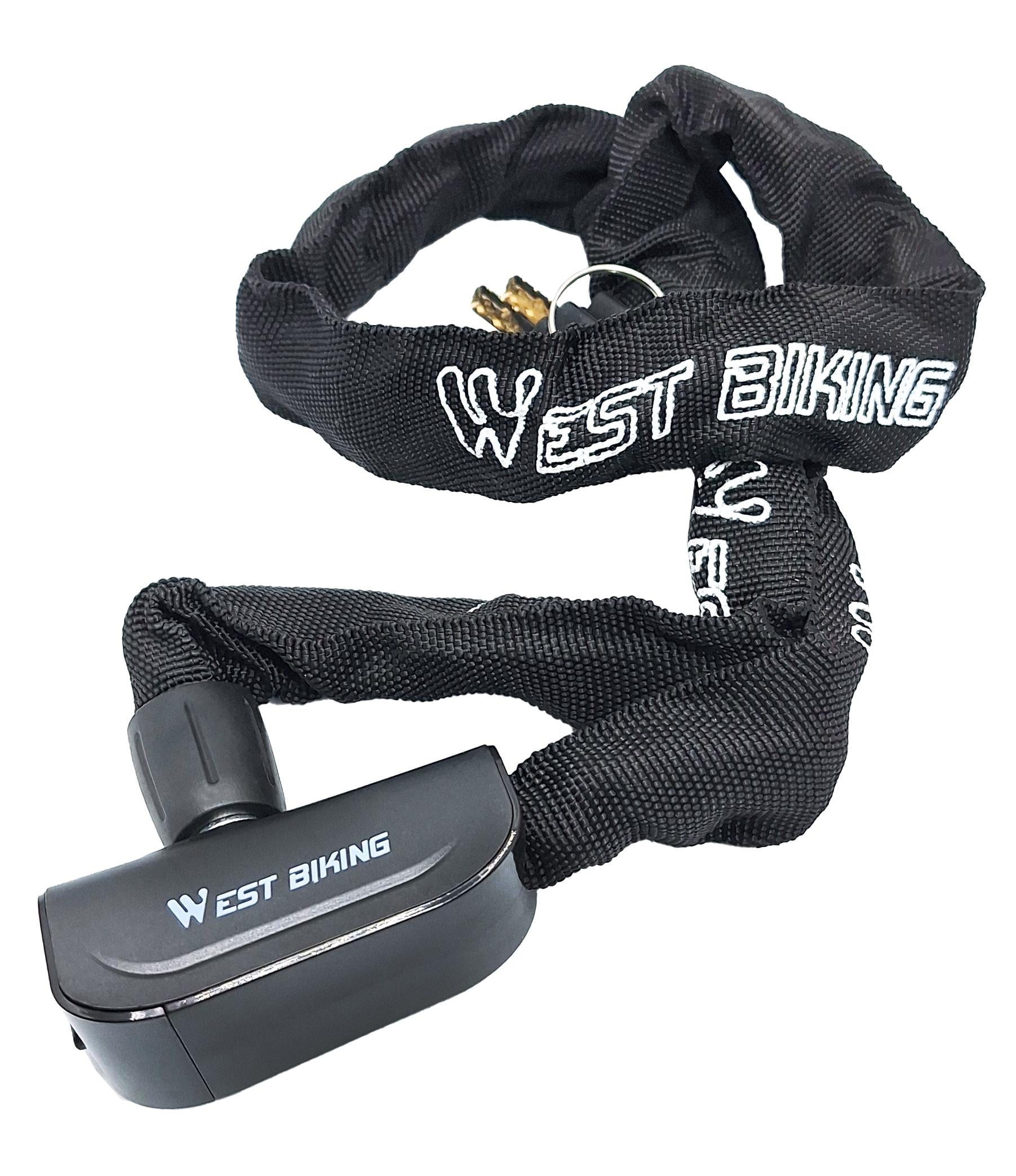 Замок велосипедный West Biking YP0705097 цепной под ключ 6x935 мм Черный (G0001852)