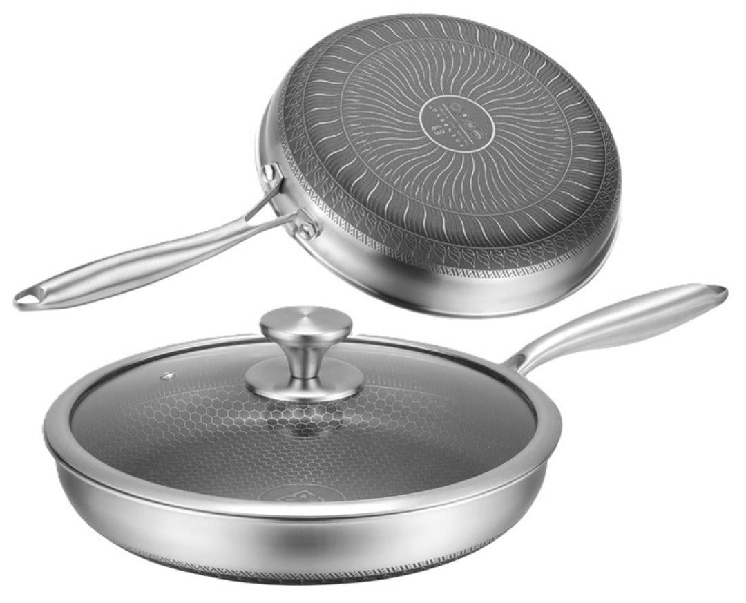 Сковорода с крышкой Edenberg EB-13057 из нержавеющей стали с трехслойным антипригарным покрытием 22x4,8 см (EB-13057) - фото 10