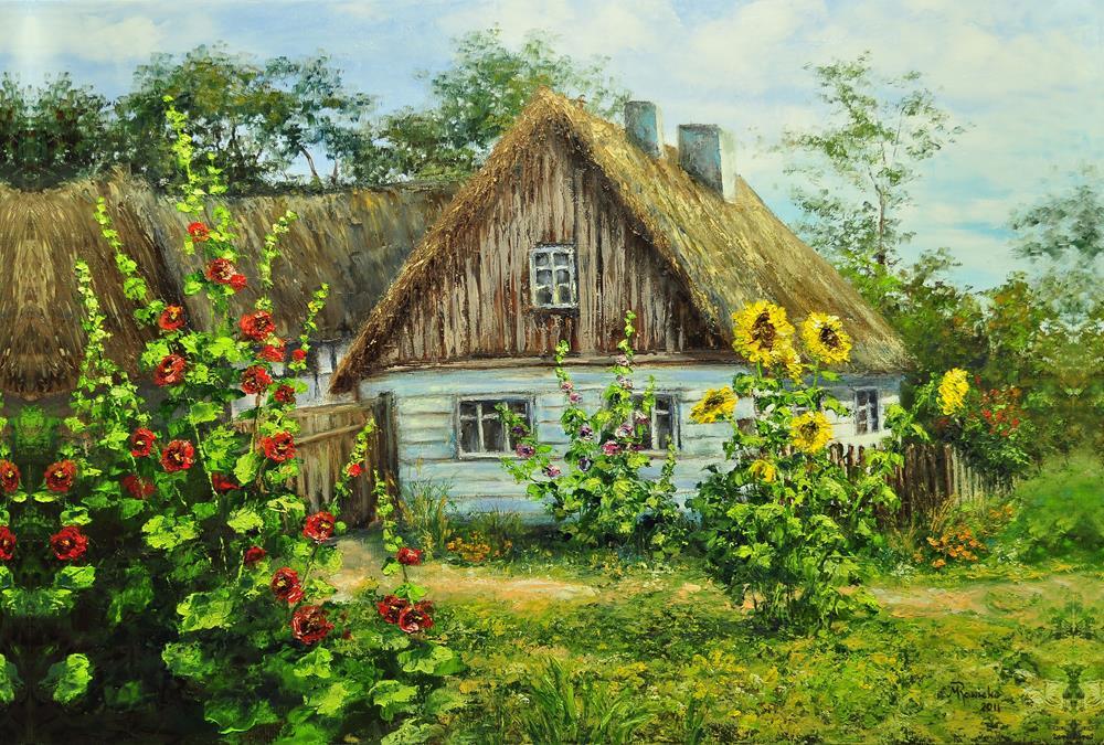 Картина на холсте Домик 35x55 см (N359)
