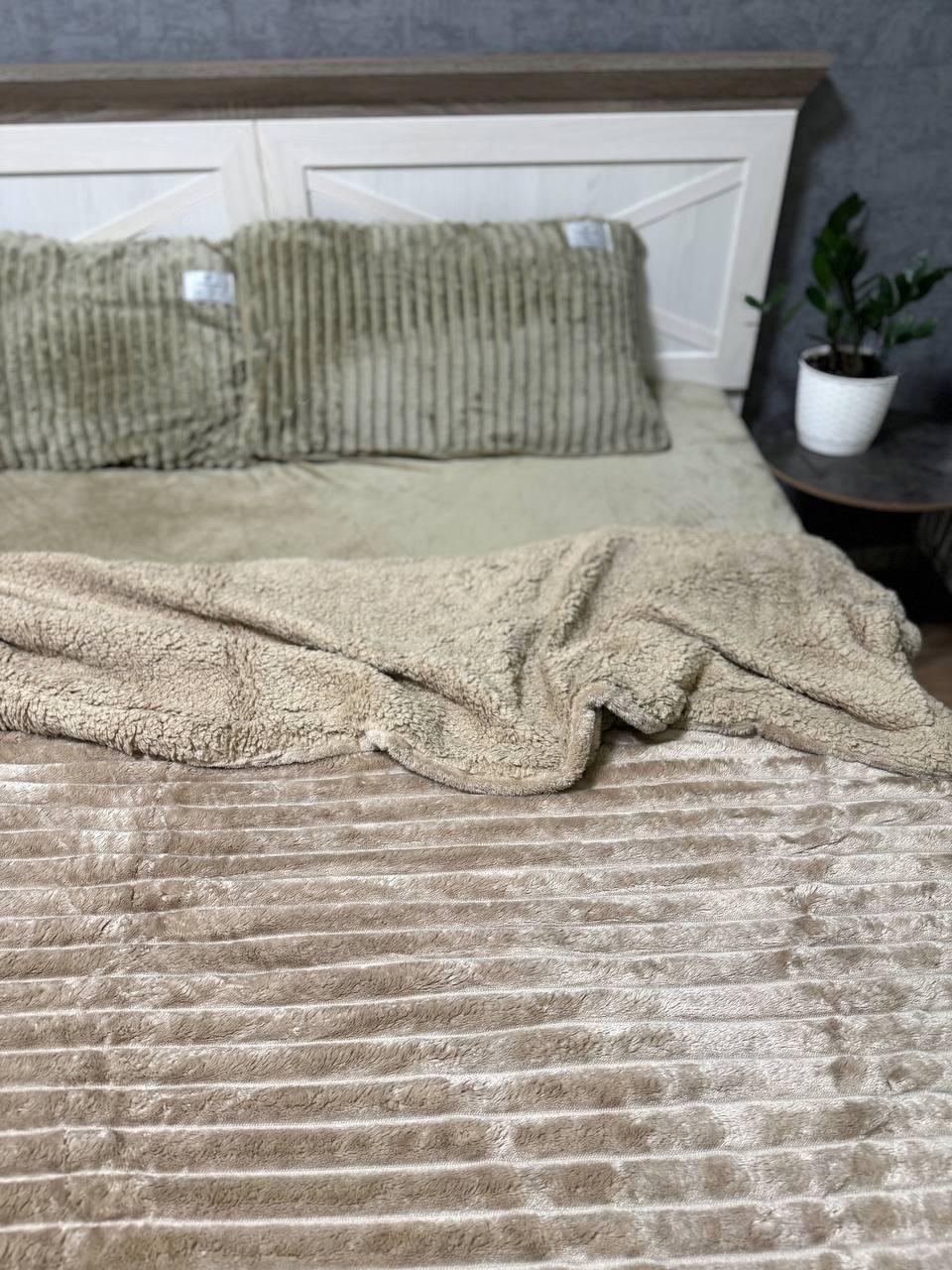 Покрывало-плед Овчина евро 200х220 см Бежевый - фото 2 Покрывало-плед Овчина евро 200х220 см Бежевый - фото 2