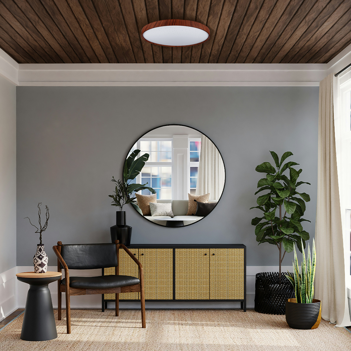 Светильник потолочный Vestum FOREST звездное небо 60W 3000К-6500К с ДУ 395х65 мм Амарант - фото 8