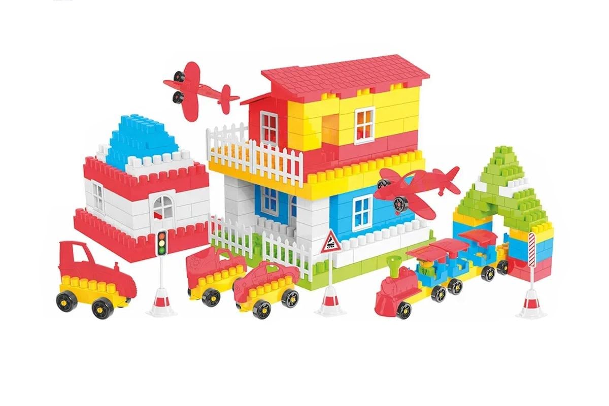 Конструктор детский ТехноК Блочный из пластика на 380 деталей Разноцветный (150-98-TH0540)