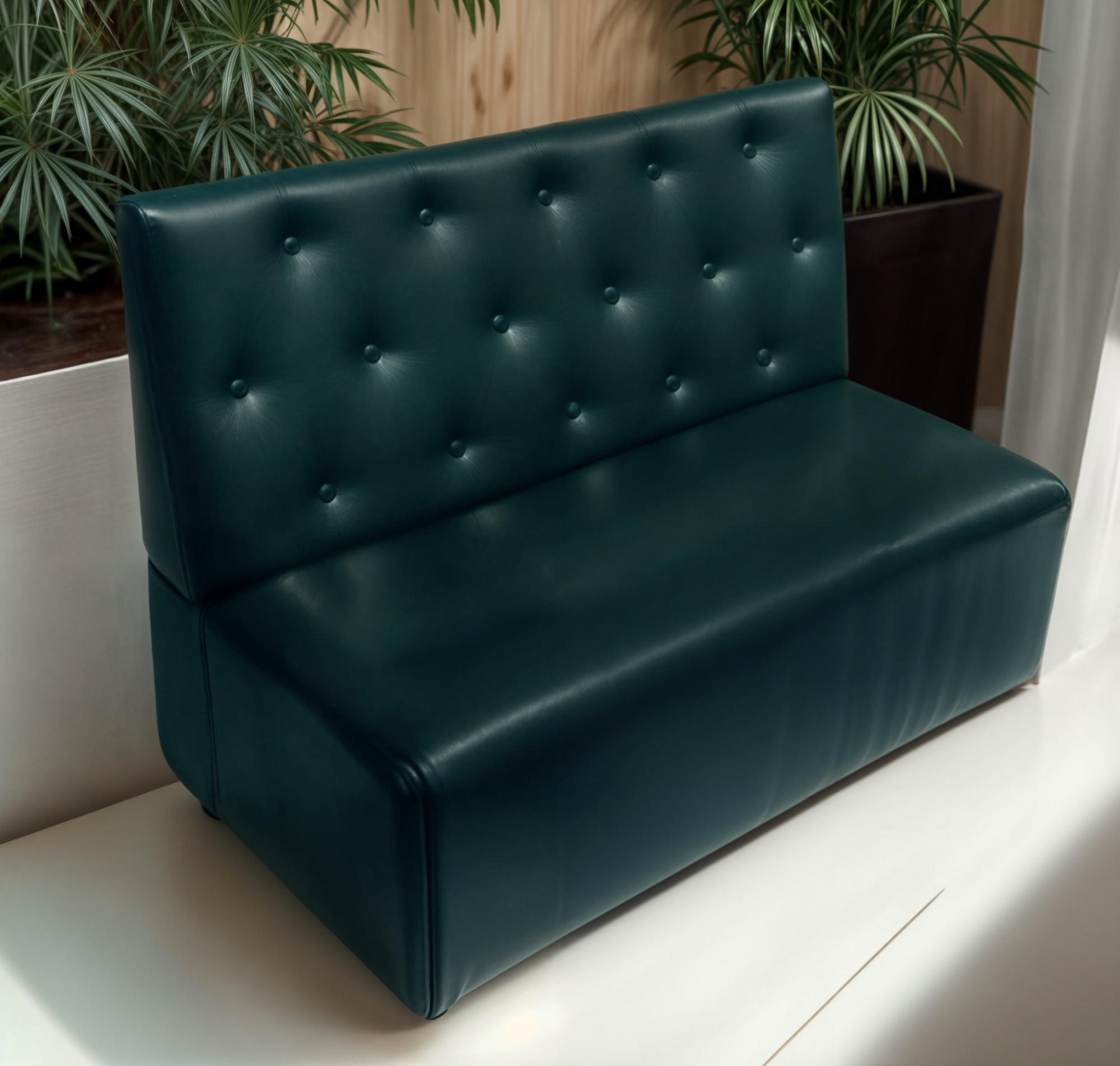 Диван для кафе Tobi Sho Бостон з високою спинкою та гудзиками 1200x630x850 мм шкірозамінник Морська хвиля (2215) - фото 1 Диван для кафе Tobi Sho Бостон з високою спинкою та гудзиками 1200x630x850 мм шкірозамінник Морська хвиля (2215) - фото 1