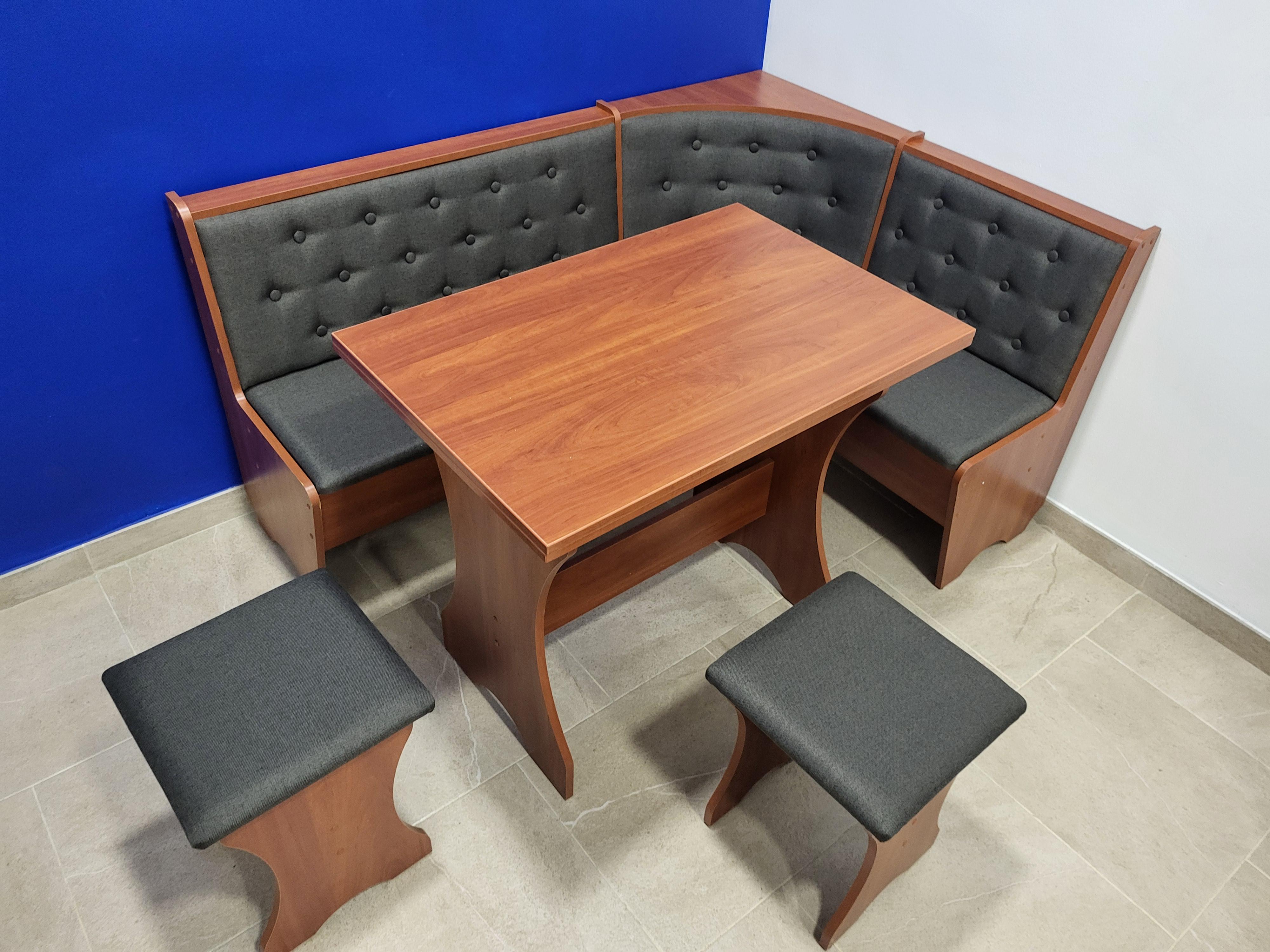 Кухонный уголок со столом и 2 табурета Mebel-Service 113,5х153,5 см Malmo 94 аnthracite/Яблоня (KSTT-MS-Y)