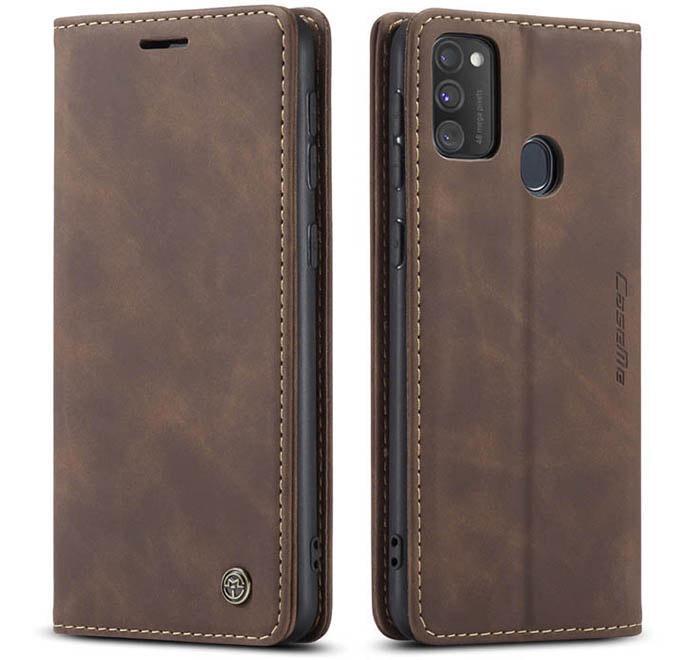 Чехол книжка с магнитом CaseMe на Samsung Galaxy M30s M307 Dark Brown (14075-05)