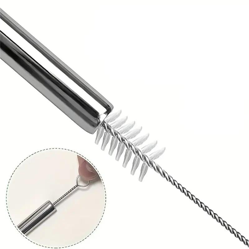 Трубочки металлические для коктейлей 2 штуки/ершик 21 см - фото 5 Трубочки металлические для коктейлей 2 штуки/ершик 21 см - фото 5