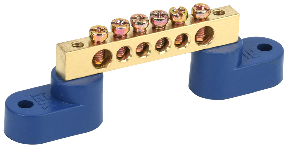 Шина нулевая УЕК ШНИ-6х9-6-У2-С 6 отверстий на двух угловых изоляторах медь 6х9 мм (YNN10-69-6C2-K07) Шина нулевая УЕК ШНИ-6х9-6-У2-С 6 отверстий на двух угловых изоляторах медь 6х9 мм (YNN10-69-6C2-K07)