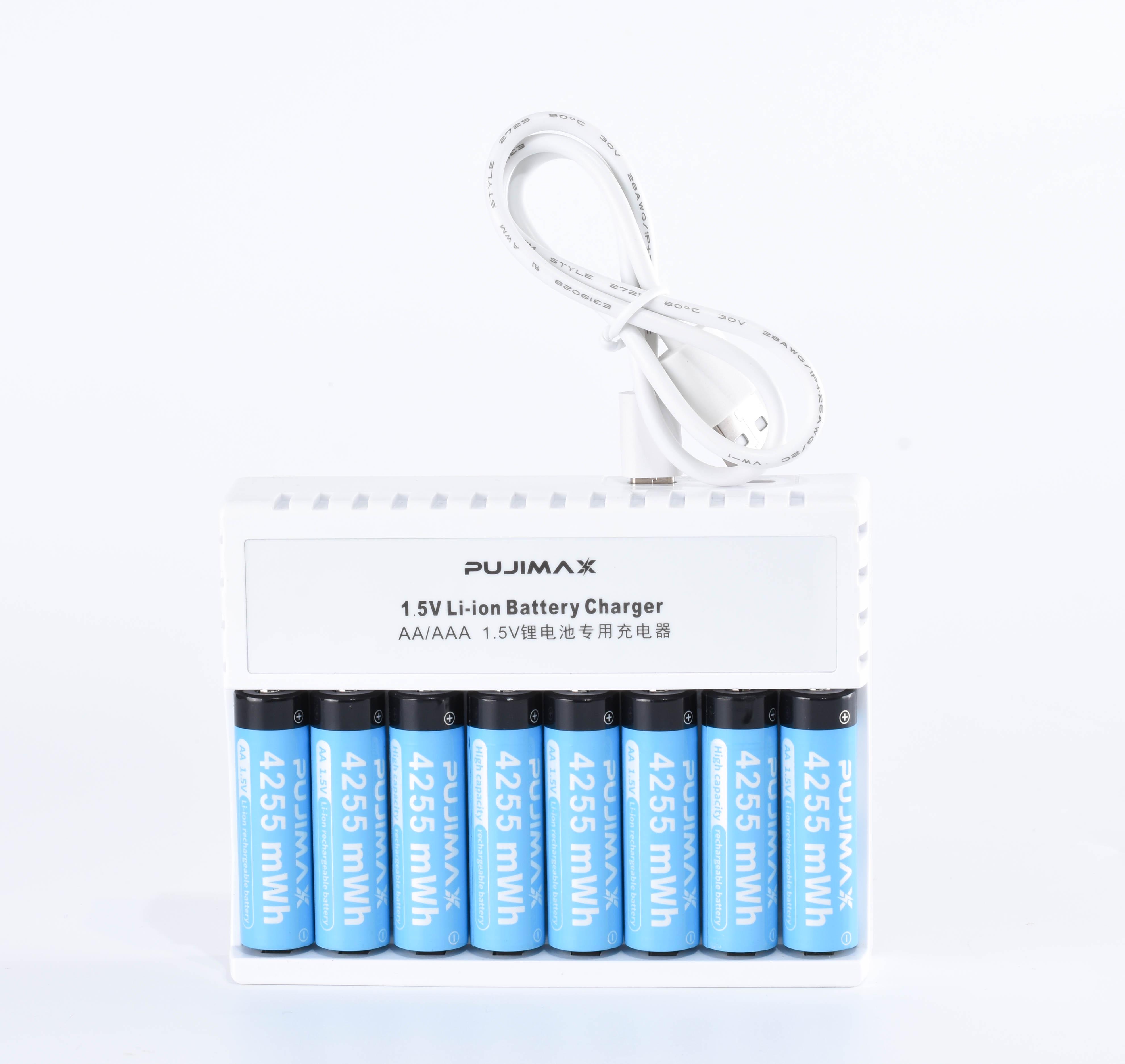 Аккумуляторы Pujimax AA 1,5V 4255 mWh Li-ion с док-станцией 8 шт. (0095)