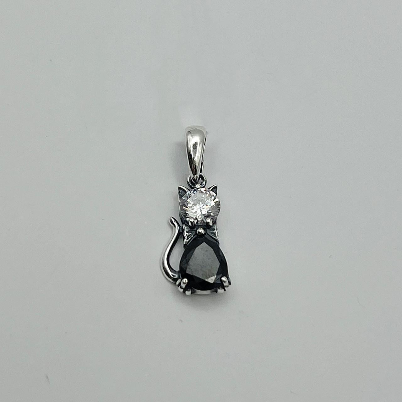 Серебряный кулон с кубическим цирконием Кошка 2,3 г (2578128923)