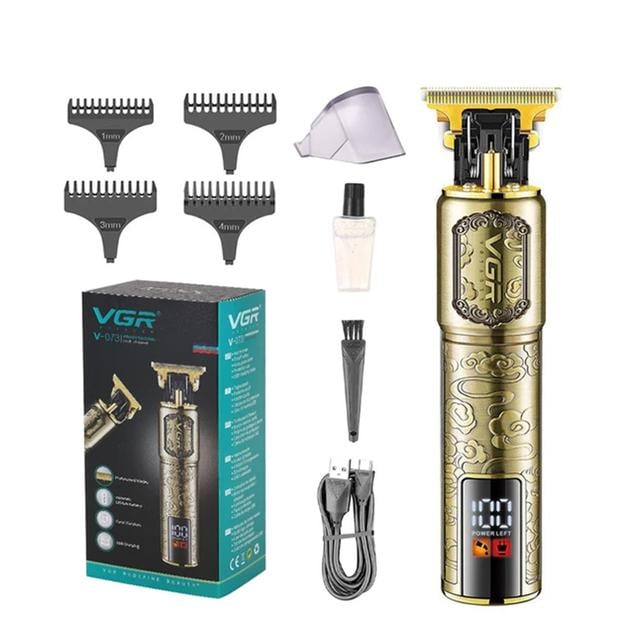 Тример для стрижки бороди та вусів VGR V-073 акумуляторний з насадками