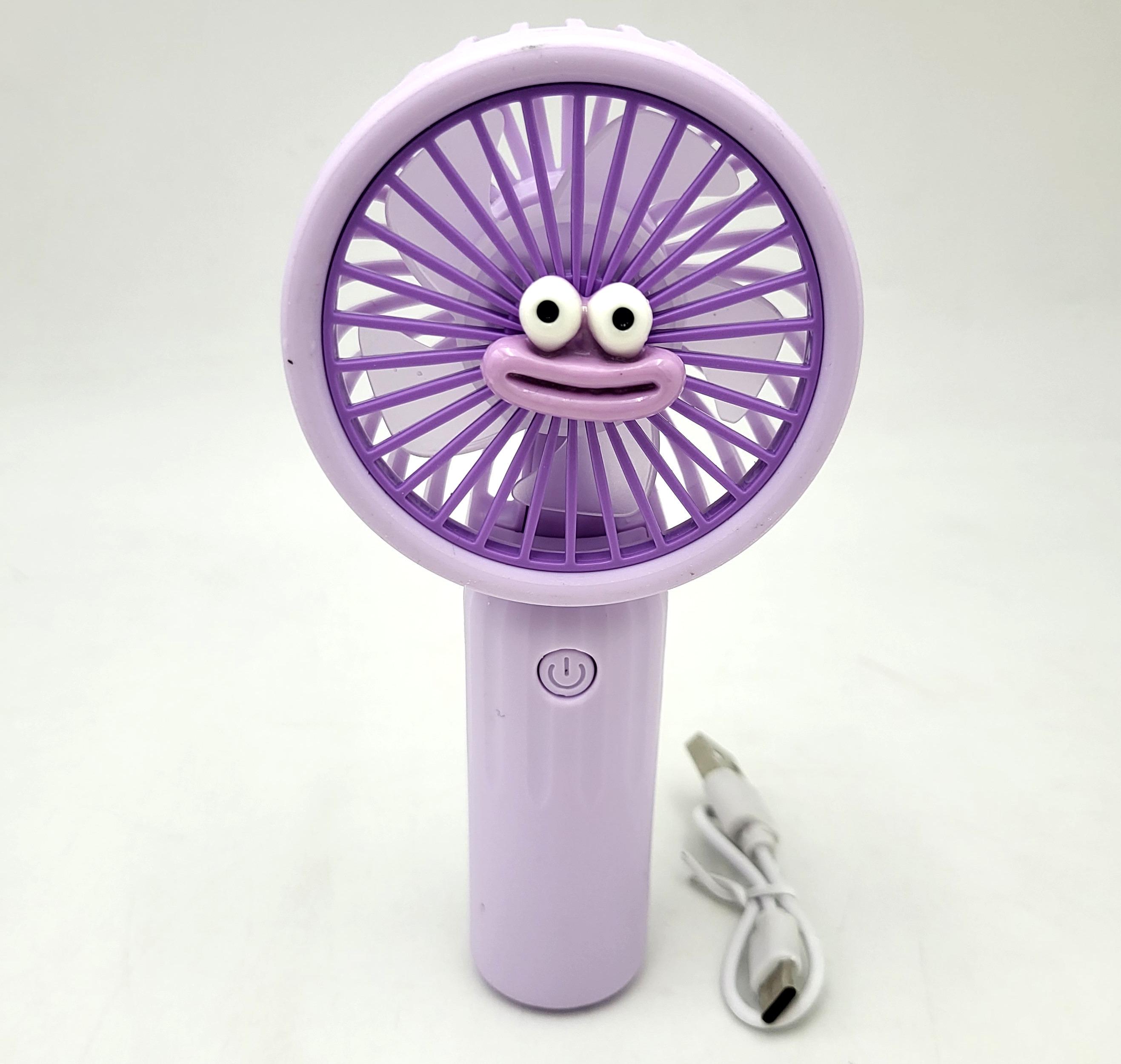 Вентилятор аккумуляторный Handy Mini Fan и со складной ручкой USB 10 см Фиолетовый