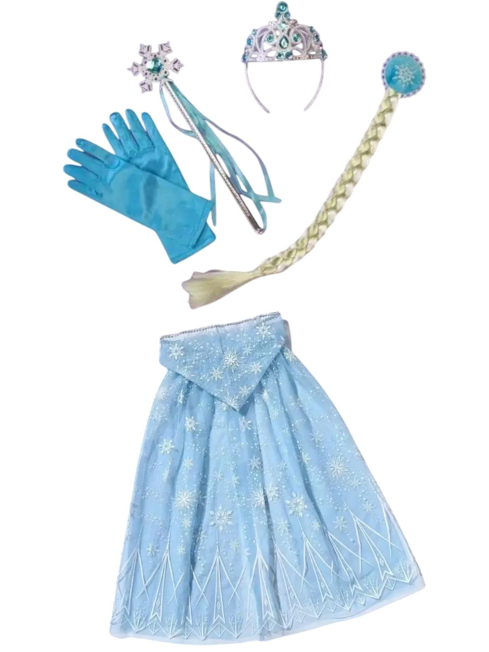 Набір аксесуарів Принцеси Ельзи коса/корона/чарівна паличка/рукавички/накидка (2817292511)