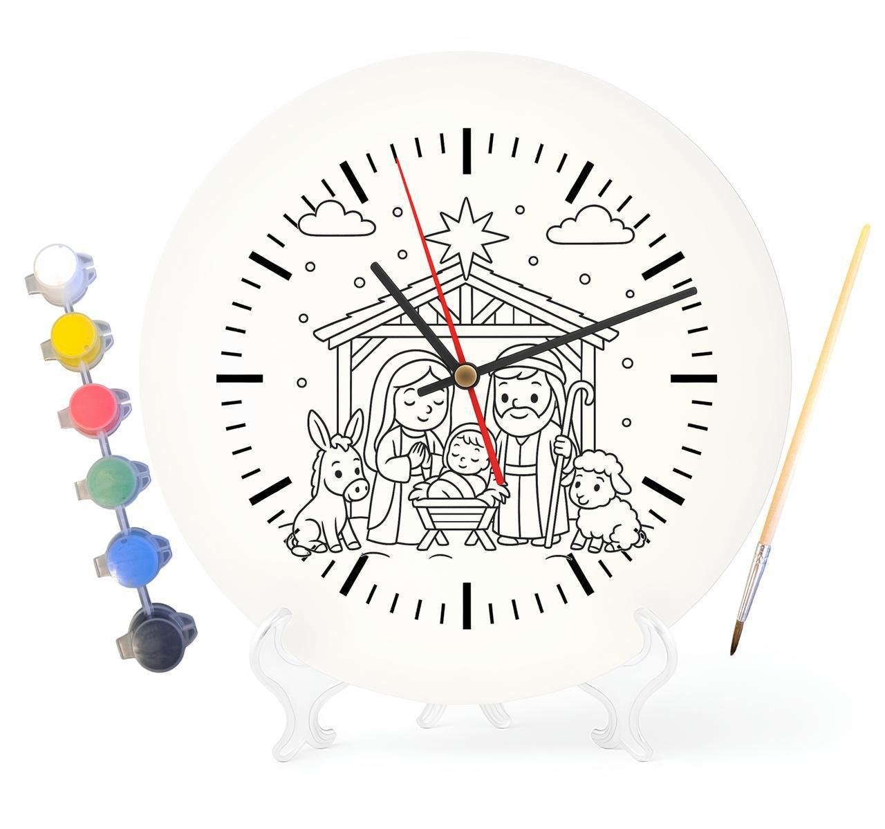 Детский набор для творчества часы раскраска Рождество 30 см (Г0083)