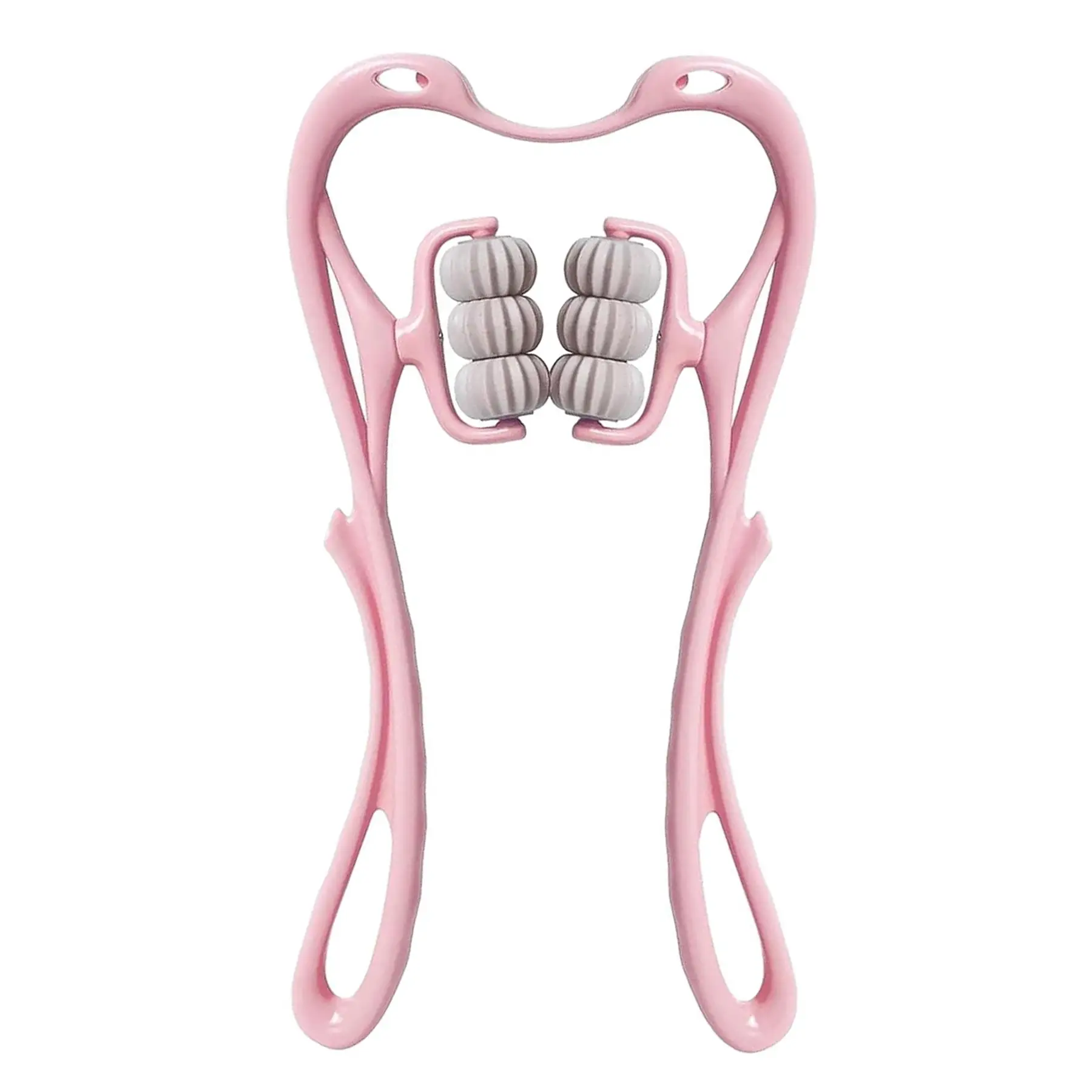 Массажер ручной с 6 роликами для шеи и тела Розовый (s_01462_n)