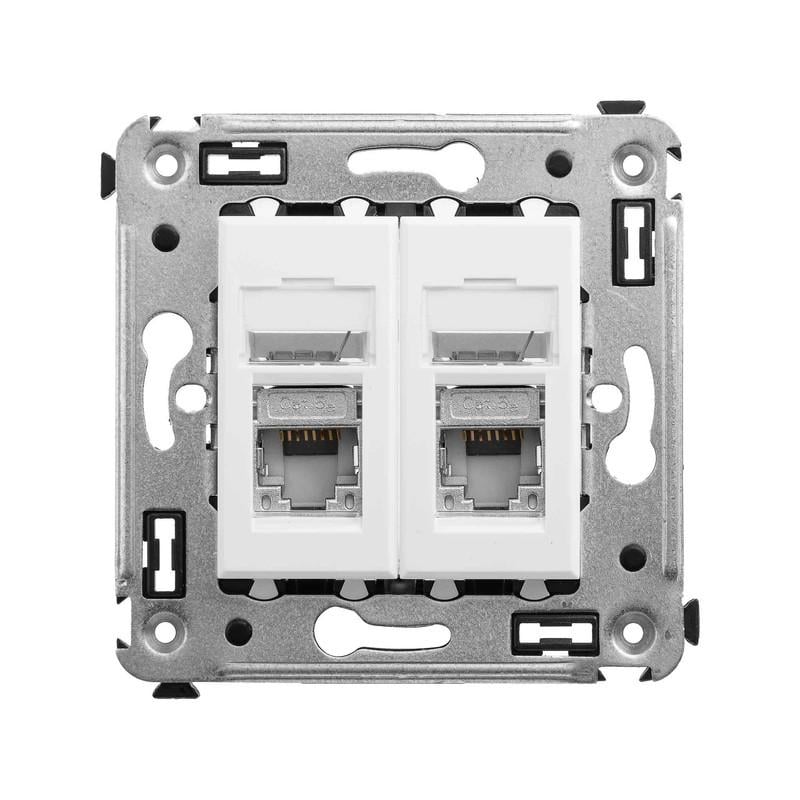 Розетка двойная ДКС Avanti компьютерная RJ45 категория 5е экранированная Белый (4400364)