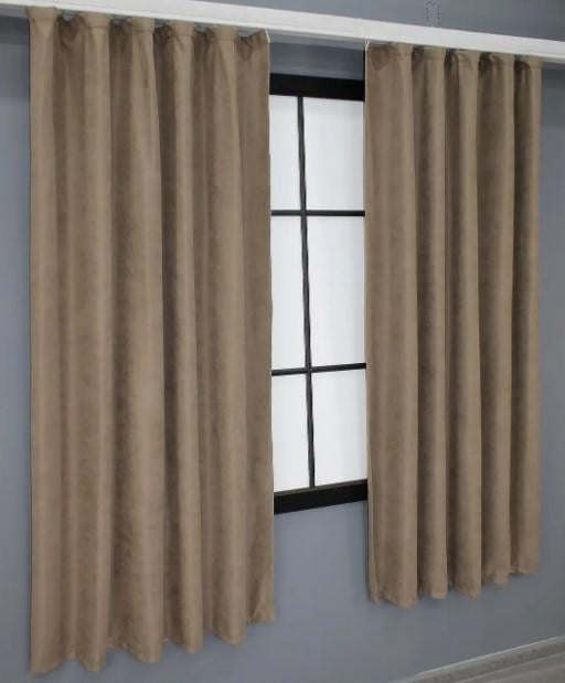 Штори на кухню SPARTA мікровелюр 1,3х1,7 м 2 шт. Світле какао (1033ш) - фото 4 Штори на кухню SPARTA мікровелюр 1,3х1,7 м 2 шт. Світле какао (1033ш) - фото 4