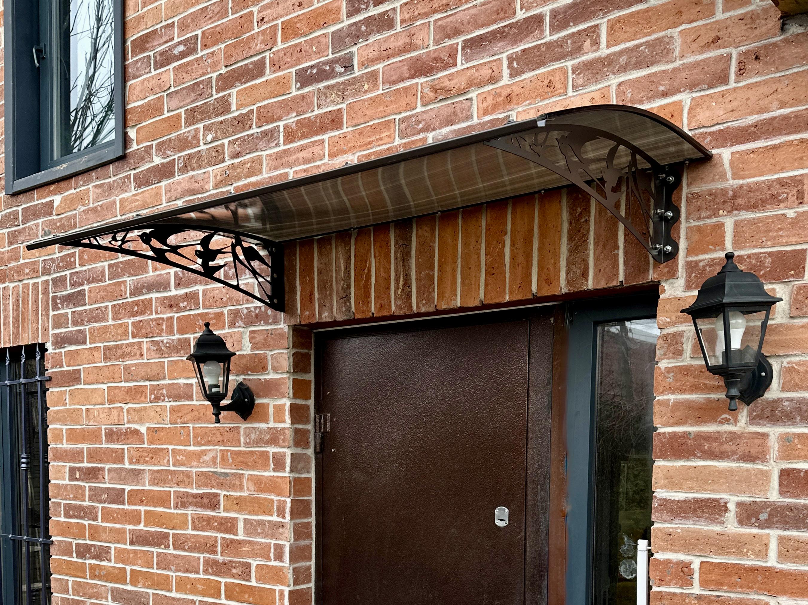 Козырек-навес Ласточки сотовый поликарбонат 6 мм 100х80 см (1702256)