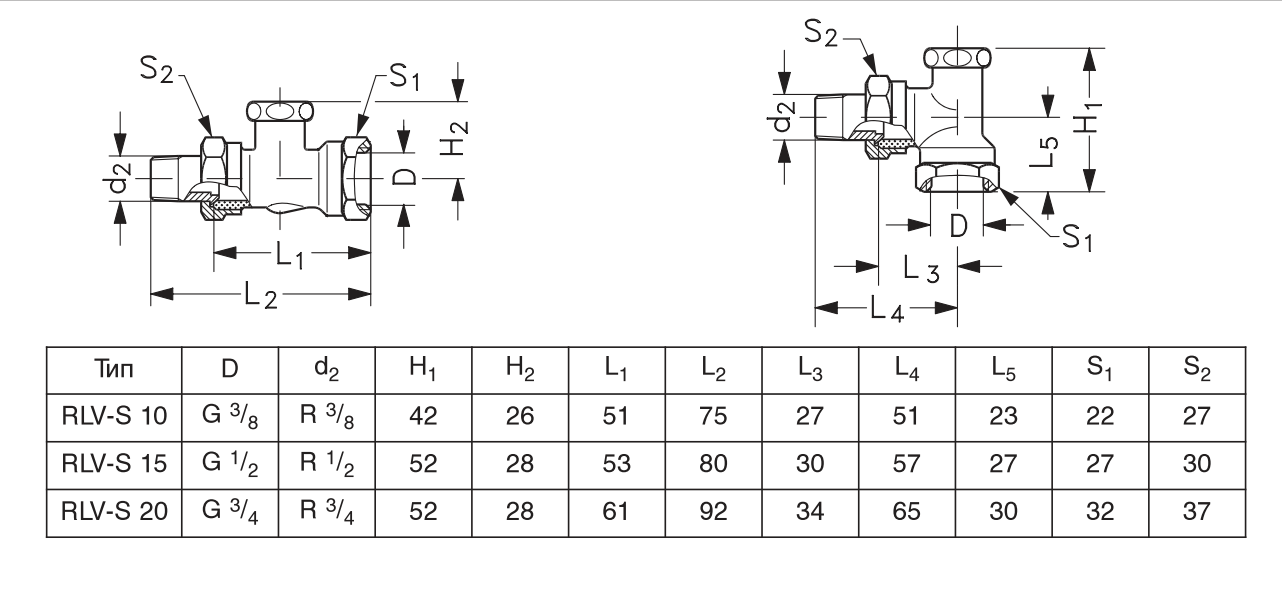 Кран радіаторний Danfoss RLV-S 1/2" прямий (003L0124) - фото 2