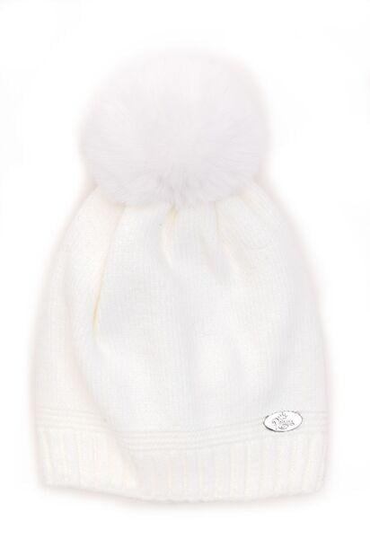Шапка детская для девочек Принцесса D857 флис 48-52 см Белый